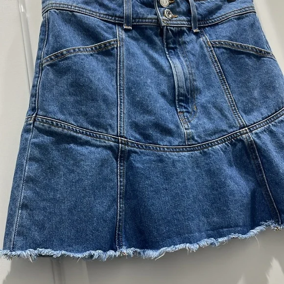 Veronica Beard Lavelle Denim Mini Skirt Sz 8 - Picture 7 of 10